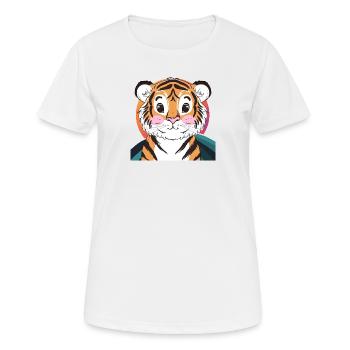 Tiger Hauskatze Leopard - Frauen T-Shirt atmungsaktiv - Weiß - Vorne - AI Model Female 172 dark (172cm)