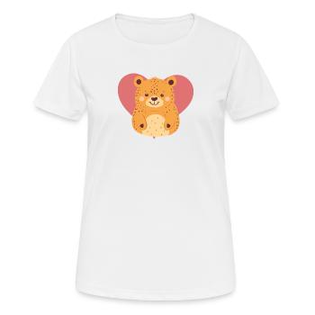 Baer Waldbewohner Stofftier - Frauen T-Shirt atmungsaktiv - Weiß - Vorne - AI Model Female 172 dark (172cm)