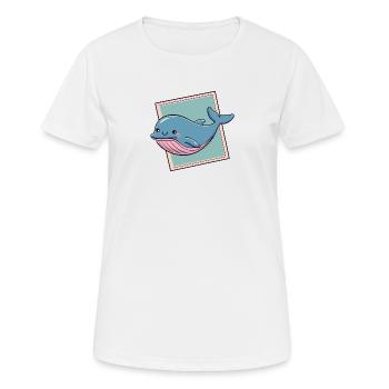 Wal Meeresleben - Frauen T-Shirt atmungsaktiv - Weiß - Vorne - AI Model Female 172 dark (172cm)