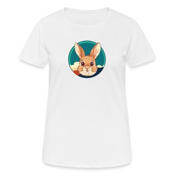 Dent de lapin Hoppel Bunny Bunny - T-shirt respirant Femme - blanc - Devant - AI Model Female 172 dark (172cm)