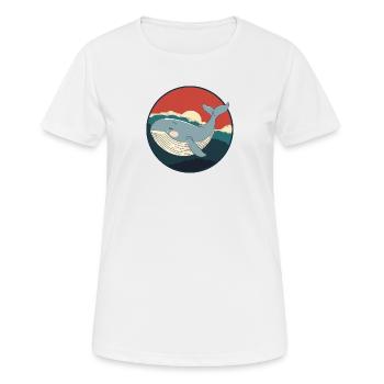 Vie marine Animaux marins Baleine - T-shirt respirant Femme - blanc - Devant - AI Model Female 172 dark (172cm)