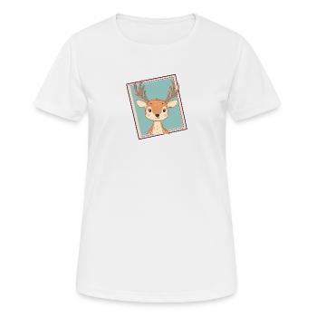 Cerf Orignal Bois de cerf - T-shirt respirant Femme - blanc - Devant - AI Model Female 172 dark (172cm)