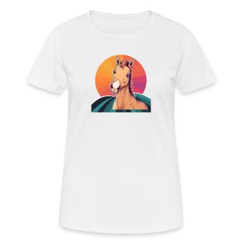 Ponyhof Pferd - Frauen T-Shirt atmungsaktiv - Weiß - Vorne - AI Model Female 172 dark (172cm)