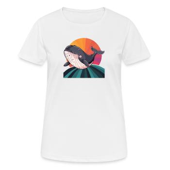 Baleine Créature Marine - T-shirt respirant Femme - blanc - Devant - AI Model Female 172 dark (172cm)