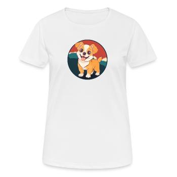 Hund Hundesport - Frauen T-Shirt atmungsaktiv - Weiß - Vorne - AI Model Female 172 dark (172cm)