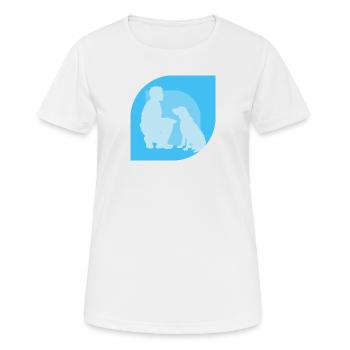 Hundetraining Agility Hundetrainer - Frauen T-Shirt atmungsaktiv - Weiß - Vorne - AI Model Female 172 dark (172cm)
