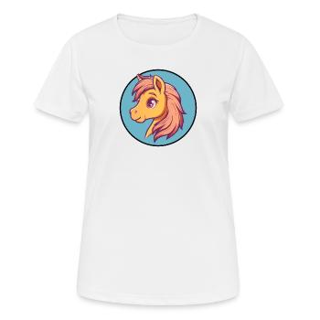 Cheval Poney Cheval de ferme - T-shirt respirant Femme - blanc - Devant - AI Model Female 172 dark (172cm)