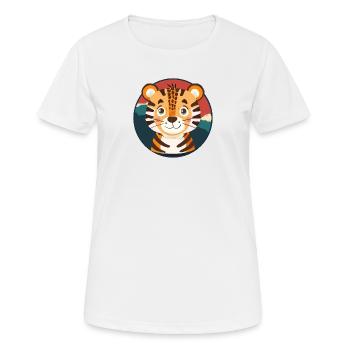 Katzen Tiger Wild Cat - Frauen T-Shirt atmungsaktiv - Weiß - Vorne - AI Model Female 172 dark (172cm)