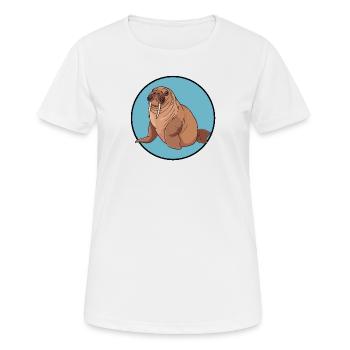 Animaux marins du morse - T-shirt respirant Femme - blanc - Devant - AI Model Female 172 dark (172cm)