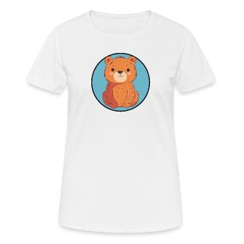 Baer Braunbär Grizzly - Frauen T-Shirt atmungsaktiv - Weiß - Vorne - AI Model Female 172 dark (172cm)