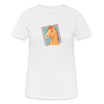 Pferde Ponyhof Ross - Frauen T-Shirt atmungsaktiv - Weiß - Vorne - AI Model Female 172 dark (172cm)