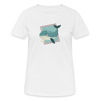 Wal Meerestiere - Frauen T-Shirt atmungsaktiv - Weiß - Vorne - AI Model Female 172 dark (172cm)
