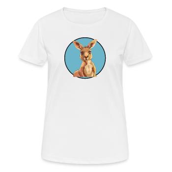 Kaenguru Beuteltier Kangaroo - Frauen T-Shirt atmungsaktiv - Weiß - Vorne - AI Model Female 172 dark (172cm)