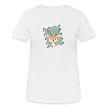 Hirschgeweih Reh - Frauen T-Shirt atmungsaktiv - Weiß - Vorne - AI Model Female 172 dark (172cm)