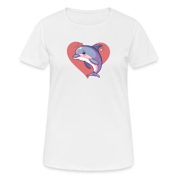 Dolphin Sea Creature - Women's Breathable T-Shirt - white - Front - AI Model Female 172 dark (172cm)