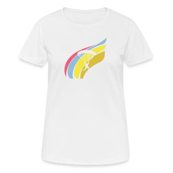 Paragliding Fallschirm Extremsport - Frauen T-Shirt atmungsaktiv - Weiß - Vorne - AI Model Female 172 dark (172cm)