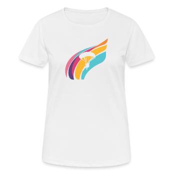 Fallschirmspringen Flugsport Gleitschirmfliegen - Frauen T-Shirt atmungsaktiv - Weiß - Vorne - AI Model Female 172 dark (172cm)
