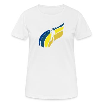 Fotografie Objektiv Digitalkamera - Frauen T-Shirt atmungsaktiv - Weiß - Vorne - AI Model Female 172 dark (172cm)