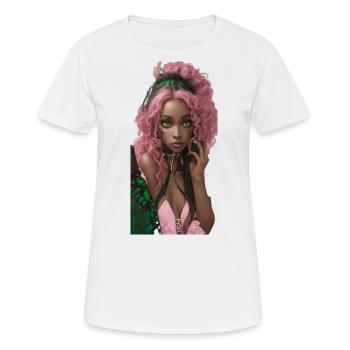 Bezaubernde schwarze Schönheit, mit lockigem Haar, natur - Frauen T-Shirt atmungsaktiv - Weiß - Vorne - AI Model Female 172 dark (172cm)