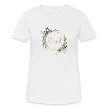 Team Braut! Eukalyptus Kreis - Frauen T-Shirt atmungsaktiv - Weiß - Vorne - AI Model Female 172 dark (172cm)