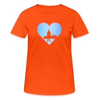 Vendeur de voitures Tuner Voiture - T-shirt respirant Femme - orange néon - Devant - AI Model Female 172 dark (172cm)
