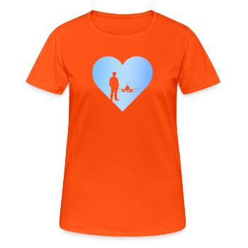 Stewardess Flight Attendant - Women's Breathable T-Shirt - neon orange - Front - AI Model Female 172 dark (172cm)