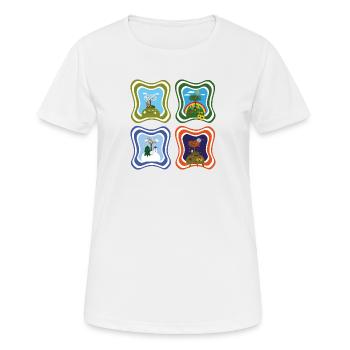Vier Jahreszeiten, wild und knuddelig. - Frauen T-Shirt atmungsaktiv - Weiß - Vorne - AI Model Female 172 dark (172cm)
