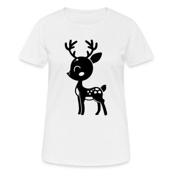 Cerf - T-shirt respirant Femme - blanc - Devant - AI Model Female 172 dark (172cm)