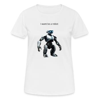 Roboter - Frauen T-Shirt atmungsaktiv - Weiß - Vorne - AI Model Female 172 dark (172cm)