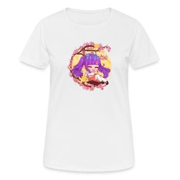 Chibi-Mädchen auf der Schaukel - Frauen T-Shirt atmungsaktiv - Weiß - Vorne - AI Model Female 172 dark (172cm)