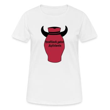 Teuflisch guter Apfelwein - Bembel Teufel - Frauen T-Shirt atmungsaktiv - Weiß - Vorne - AI Model Female 172 dark (172cm)