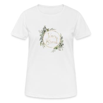 Team Braut! Eukalyptus Kreis - Frauen T-Shirt atmungsaktiv - Weiß - Vorne - AI Model Female 172 dark (172cm)