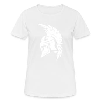 Spartaner Helm Gladiator Sparta - Frauen T-Shirt atmungsaktiv - Weiß - Vorne - AI Model Female 172 dark (172cm)