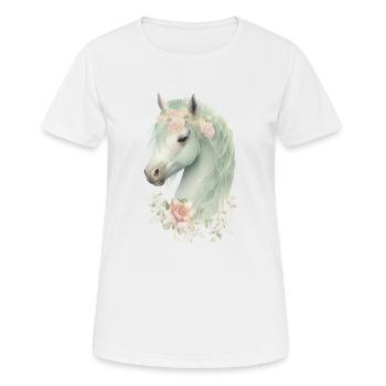 Cheval Mystique - T-shirt respirant Femme - blanc - Devant - AI Model Female 172 dark (172cm)
