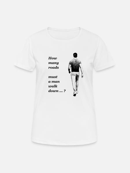Dylan - Man walking down the road - Frauen T-Shirt atmungsaktiv - Weiß