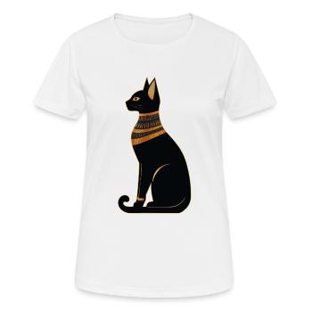 Chat égyptien - T-shirt respirant Femme - blanc - Devant - AI Model Female 172 dark (172cm)