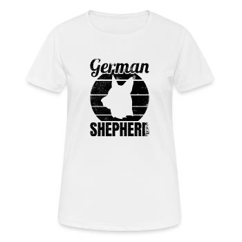 Berger allemand - T-shirt respirant Femme - blanc - Devant - AI Model Female 172 dark (172cm)