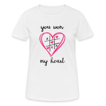 Tu as gagné mon cœur - T-shirt respirant Femme - blanc - Devant - AI Model Female 172 dark (172cm)
