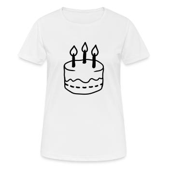 Torte - Line - Frauen T-Shirt atmungsaktiv - Weiß - Vorne - AI Model Female 172 dark (172cm)