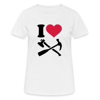 Werkzeug - Frauen T-Shirt atmungsaktiv - Weiß - Vorne - AI Model Female 172 dark (172cm)