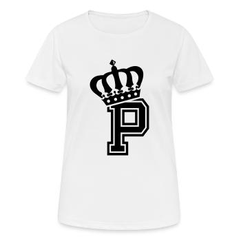 Lettre P - T-shirt respirant Femme - blanc - Devant - AI Model Female 172 dark (172cm)