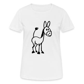 Petit âne - T-shirt respirant Femme - blanc - Devant - AI Model Female 172 dark (172cm)