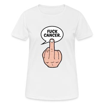Fuck Cancer - Frauen T-Shirt atmungsaktiv - Weiß - Vorne - AI Model Female 172 dark (172cm)
