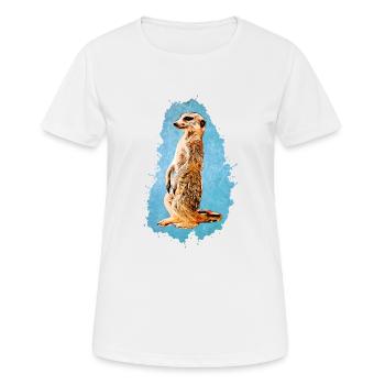 Meerkat - Blue - Women's Breathable T-Shirt - white - Front - AI Model Female 172 dark (172cm)