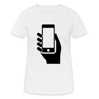 mobil_phone_01 - T-shirt respirant Femme - blanc - Devant - AI Model Female 172 dark (172cm)
