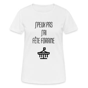 Forain / Foraine / Fête / Cirque / Foire - T-shirt respirant Femme - blanc - Devant - AI Model Female 172 dark (172cm)