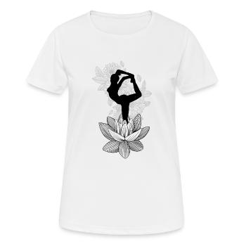 Silhouette König Taube Pose - Frauen T-Shirt atmungsaktiv - Weiß - Vorne - AI Model Female 172 dark (172cm)