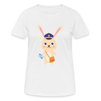 Lièvre des fonctionnaires de la poste - T-shirt respirant Femme - blanc - Devant - AI Model Female 172 dark (172cm)