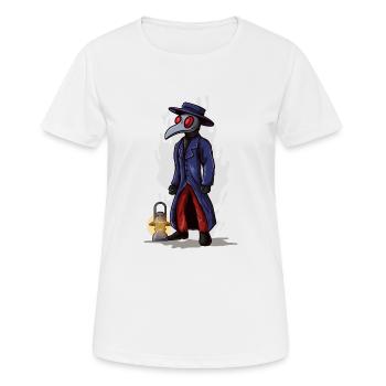 Plague Doctor Pest médecin Peste Docteur Médecin Pestarzt - T-shirt respirant Femme - blanc - Devant - AI Model Female 172 dark (172cm)
