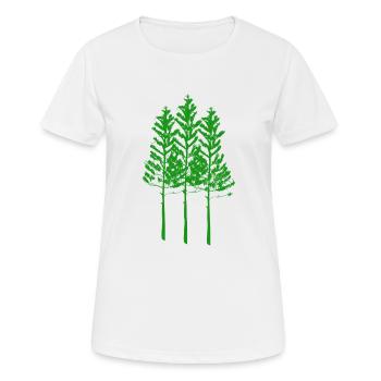 Nature Arbres Arbres Randonnée en plein air - T-shirt respirant Femme - blanc - Devant - AI Model Female 172 dark (172cm)